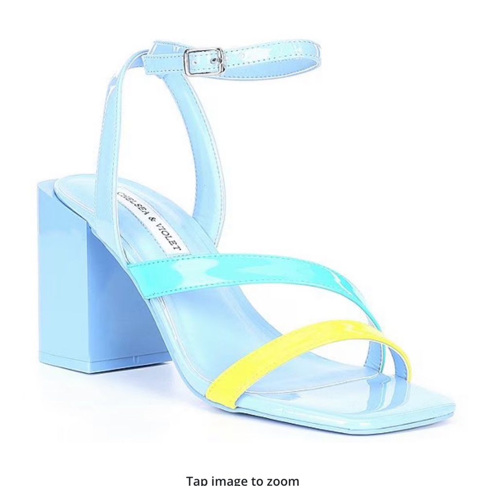 Chelsea & Violet
Holli Patent Color Block Ankle Strap Sandals